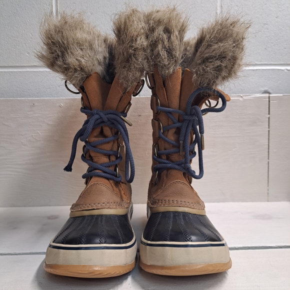 Sorel Boots Joan Of Arctic Tan Lace Up Waterproof Boots Women's Size 10 - Picture 3 of 13
